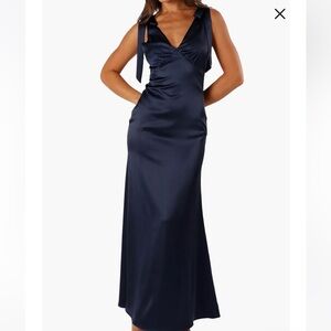 Xavier Bow Strap Satin Gown